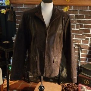 ALFANI XL LEARHER SNAKE PRINT KACKET